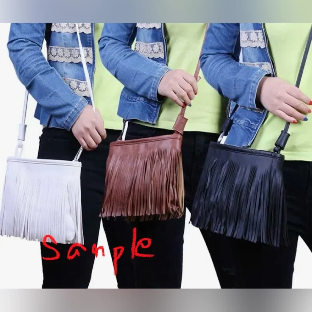 SIMPLY VERA VERA WANG Trendy Boho PU Leather Fringe Tassel Crossbody Bag